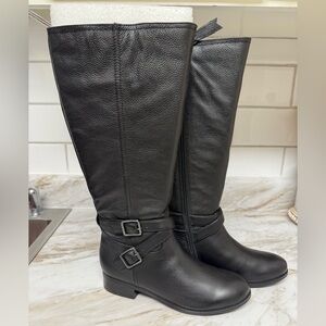 Trotters Liberty Black Buckle Heeled Boots